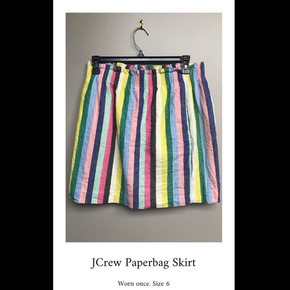 J. Crew Dresses & Skirts - J Crew Multi Mixed Rainbow Striped Sidewalk Skirt